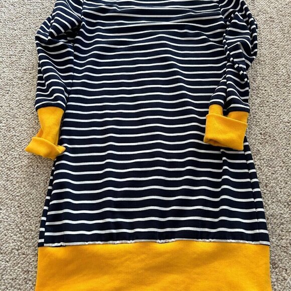 š Buy 2 Get 1 Free Merokeety S Blue Striped Long Cardigan Yellow Preppy Classic - Picture 5 of 7